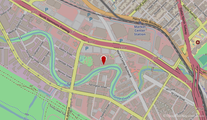 Map showing Hilton Anatole, 2201 N Stemmons Fwy, Dallas, TX