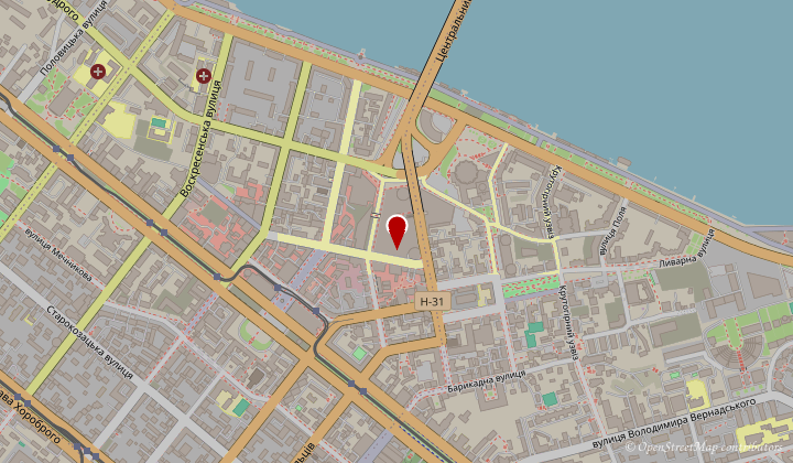 Map showing MOST-City, 2 Vulytsya Korolevy Yelyzavety II, Dnipro, 49000, Ukraine